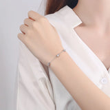 925 Silver Zircon Beads Charm Bracelet Women's Jewelry