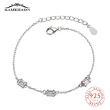 925 Silver Zircon Beads Charm Bracelet Women's Jewelry