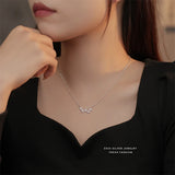 925 Silver Zircon Stars Pendant Necklace Choker