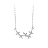 925 Silver Zircon Stars Pendant Necklace Choker