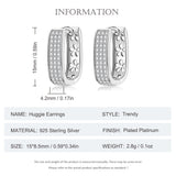 925 Silver Zircon Huggie Earrings for Women