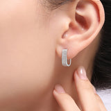 925 Silver Zircon Huggie Earrings for Women