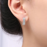 925 Silver Zircon Huggie Earrings for Women