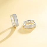 925 Silver Zircon Huggie Earrings for Women
