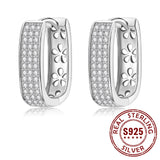 925 Silver Zircon Huggie Earrings for Women