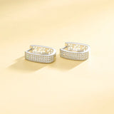 925 Silver Zircon Huggie Earrings for Women