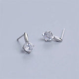 925 Silver Zircon Stud Earrings Women Goddess 14k Plating Jewelry