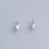 925 Silver Zircon Stud Earrings Women Goddess 14k Plating Jewelry