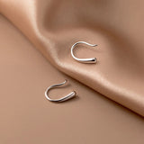 925 Silver Curved Bar Drop Earrings Ear Jewelry