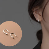 925 Silver Curved Bar Drop Earrings Ear Jewelry
