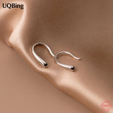 925 Silver Curved Bar Drop Earrings Ear Jewelry