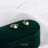 925 Silver Petite Pearl Stud Earrings French Elegance Jewelry