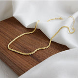 925 Silver Twist Chain Necklace Gypsophila Flower Choker
