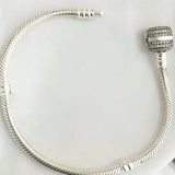 925 Silver Clasp Crystal Snake Chain Pan Bracelet Anklets