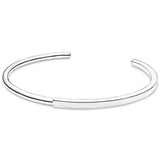 925 Silver I-D Bangle Bracelet Engraved Bar Link Fit Europe Bead Charm DIY