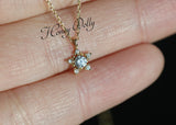 925 Silver Zircon Necklace Double Star Pendant Japanese Collar Chain