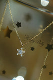 925 Silver Zircon Necklace Double Star Pendant Japanese Collar Chain