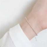 925 Silver 2MM Bead Chain Bracelet Classic Jewelry Gift
