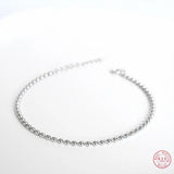 925 Silver 2MM Bead Chain Bracelet Classic Jewelry Gift