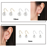 925 Sterling Silver Simulated Pearl Ear Hook Earrings for Women