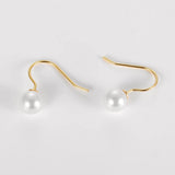 925 Sterling Silver Simulated Pearl Ear Hook Earrings for Women
