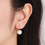 925 Sterling Silver Simulated Pearl Ear Hook Earrings for Women