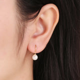 925 Sterling Silver Simulated Pearl Ear Hook Earrings for Women