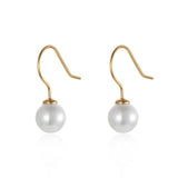 925 Sterling Silver Simulated Pearl Ear Hook Earrings for Women