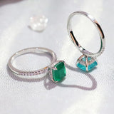 925 Sterling Silver Tourmaline Paraiba Ring for Women - Wedding Statement Ring
