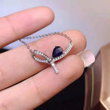 925 Silver Bow Clavicle Chain Zircon Pendant Necklace