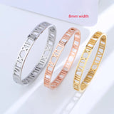 925 Silver Bangle Smooth Roman Numeral Classic Bracelet