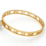 925 Silver Bangle Smooth Roman Numeral Classic Bracelet