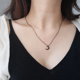925 Silver Moon Pendant Necklace Women Classic Jewelry Gift