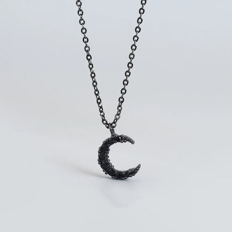 925 Silver Moon Pendant Necklace Women Classic Jewelry Gift
