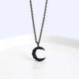 925 Silver Moon Pendant Necklace Women Classic Jewelry Gift