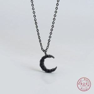 925 Silver Moon Pendant Necklace Women Classic Jewelry Gift