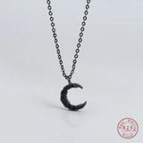925 Silver Moon Pendant Necklace Women Classic Jewelry Gift
