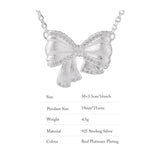 925 Sterling Silver Bowknot Short Necklace Sweet Silver Clavicle Chain