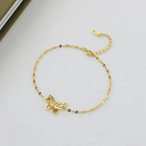 925 Silver Butterfly Chain Bracelet Women Adjustable Party Jewelry