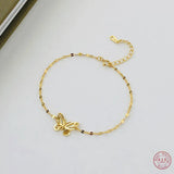 925 Silver Butterfly Chain Bracelet Women Adjustable Party Jewelry
