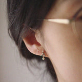 925 Silver Christmas Tree Stud Earrings with Crystals