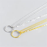 925 Silver Circle Clavicle Chain Double Necklace Women Wedding Party Jewelry