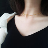 925 Silver Circle Clavicle Chain Double Necklace Women Wedding Party Jewelry