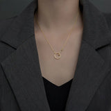 925 Sterling Silver Circle Round Pendant Necklaces Women Party Jewelry