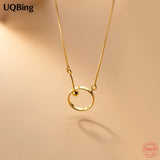925 Sterling Silver Circle Round Pendant Necklaces Women Party Jewelry