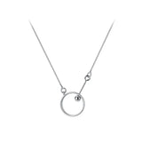 925 Sterling Silver Circle Round Pendant Necklaces Women Party Jewelry