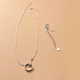 925 Sterling Silver Circle Round Pendant Necklaces Women Party Jewelry