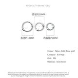 925 Sterling Silver Circle Round Hoop Earrings Small Earring Geometric Silver S9