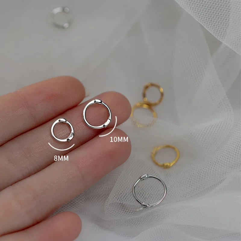 925 Sterling Silver Circle Round Hoop Earrings Small Earring Geometric Silver S9