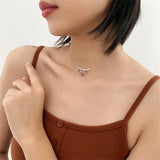 925 Silver Zircon Pendant Tassel Chain Necklace Women Party Jewelry